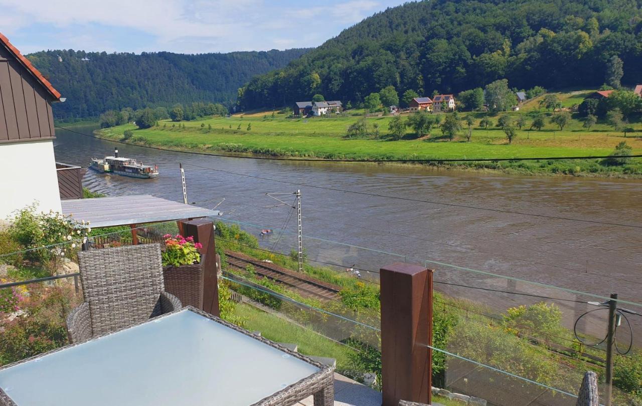 Saechsische-Schweiz-Ferienhaus-Wohnung-2-Mit-Hervorragendem-Panoramablick-Ueber-Das-Elbtal Königstein an der Elbe Exteriör bild