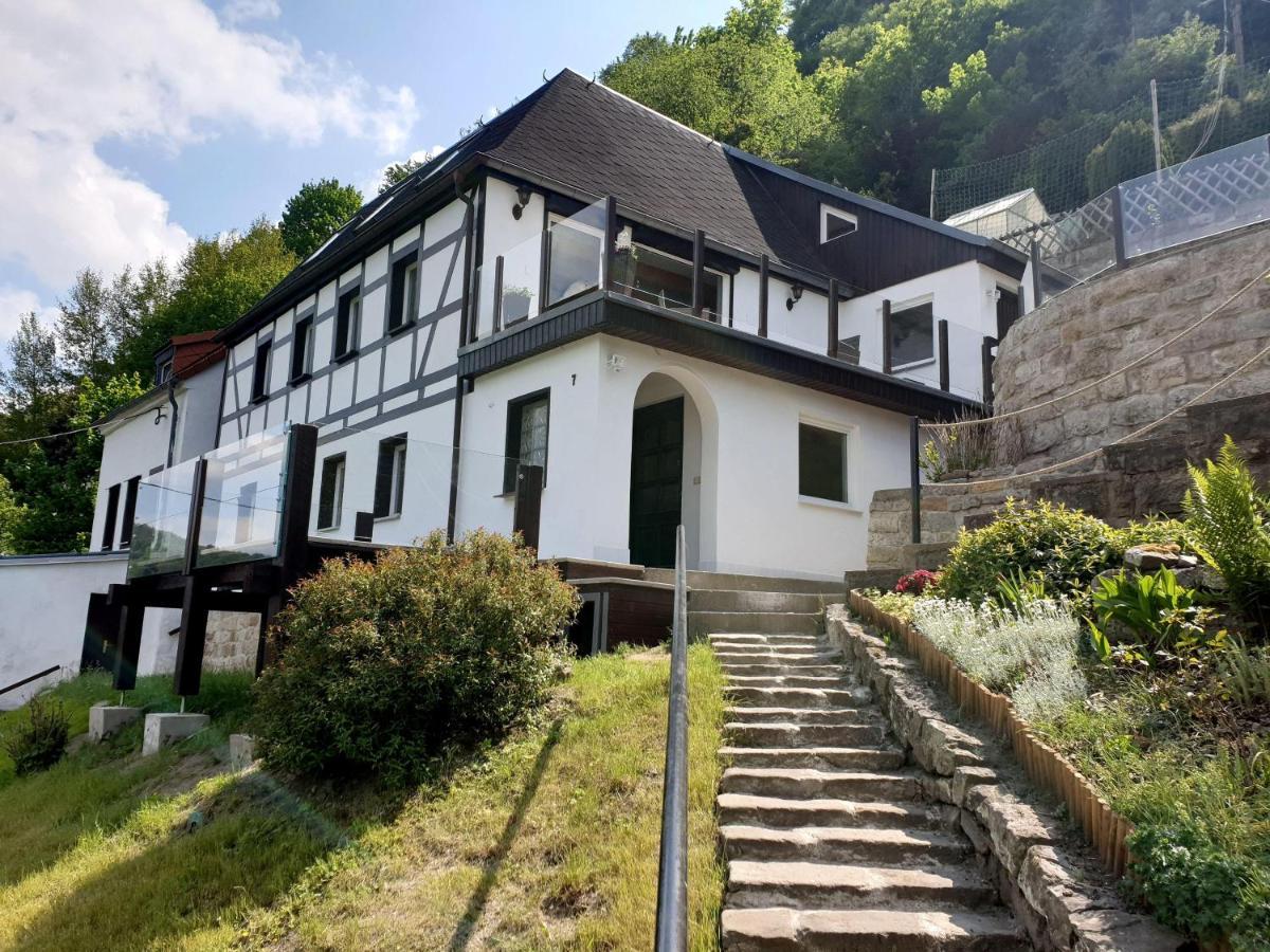 Saechsische-Schweiz-Ferienhaus-Wohnung-2-Mit-Hervorragendem-Panoramablick-Ueber-Das-Elbtal Königstein an der Elbe Exteriör bild